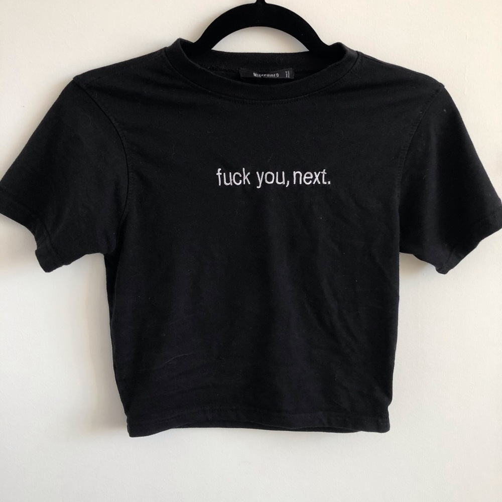 “F*** You Next” Basic Crop top-Small